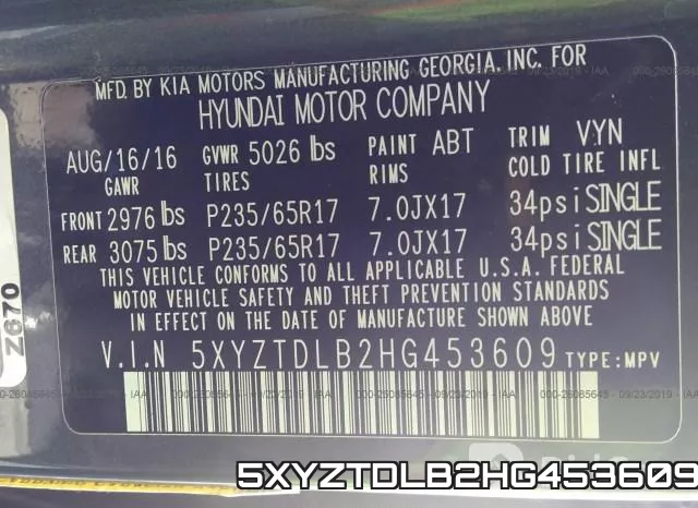 5XYZTDLB2HG453609 фото 10