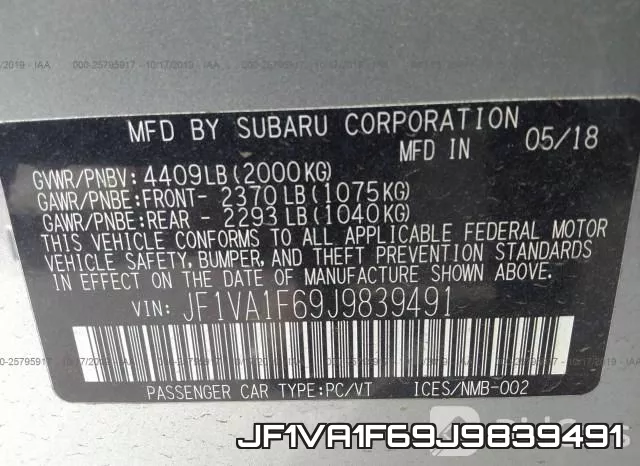JF1VA1F69J9839491 фото 10