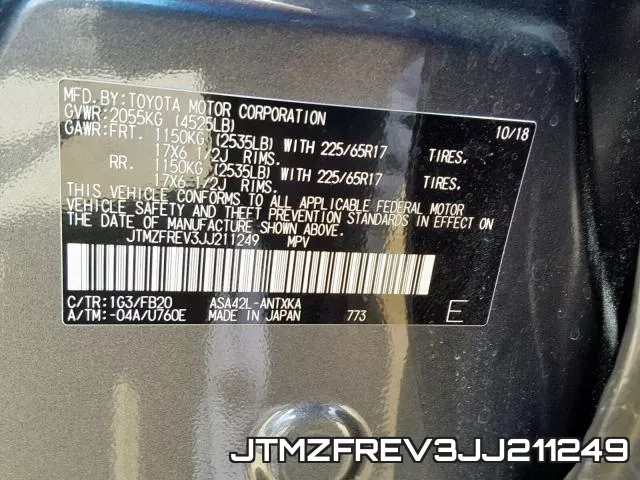 JTMZFREV3JJ211249 фото 2