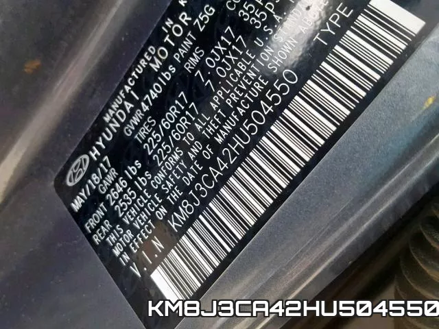 KM8J3CA42HU504550 фото 2