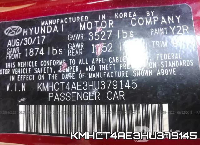 KMHCT4AE3HU379145 фото 10