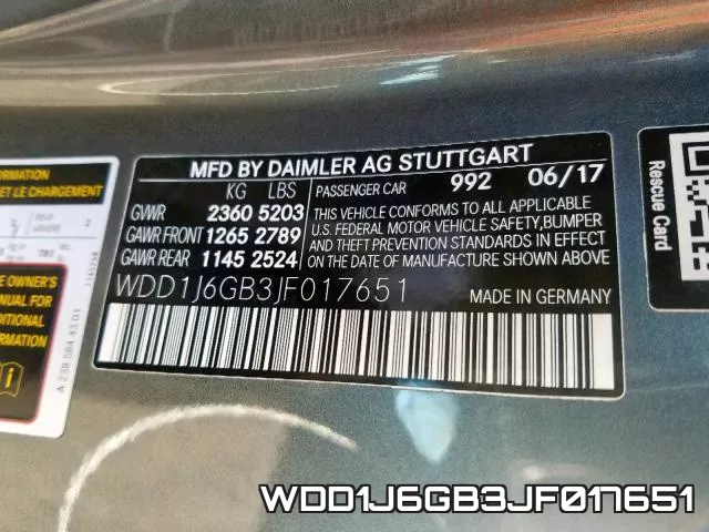 WDD1J6GB3JF017651 фото 2