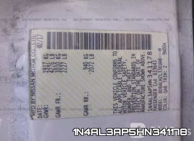 1N4AL3AP5HN341178 фото 10