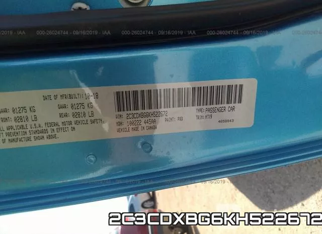 2C3CDXBG6KH522672 фото 10