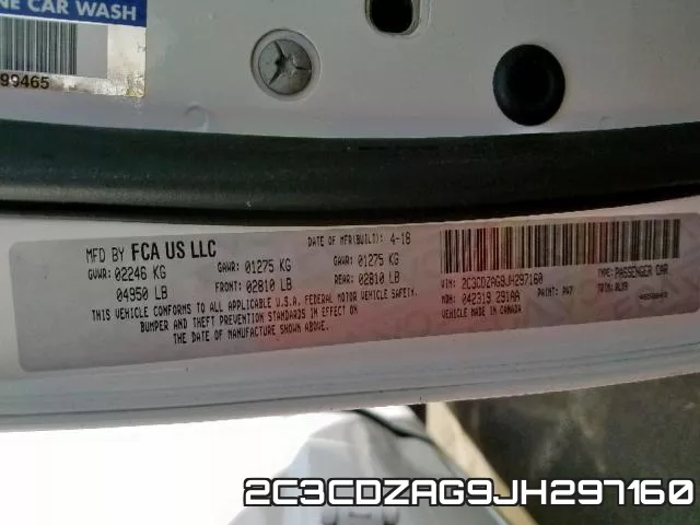 2C3CDZAG9JH297160 фото 2