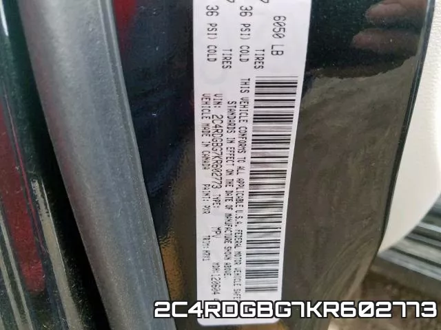 2C4RDGBG7KR602773 фото 2
