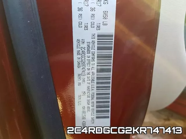 2C4RDGCG2KR747413 фото 2