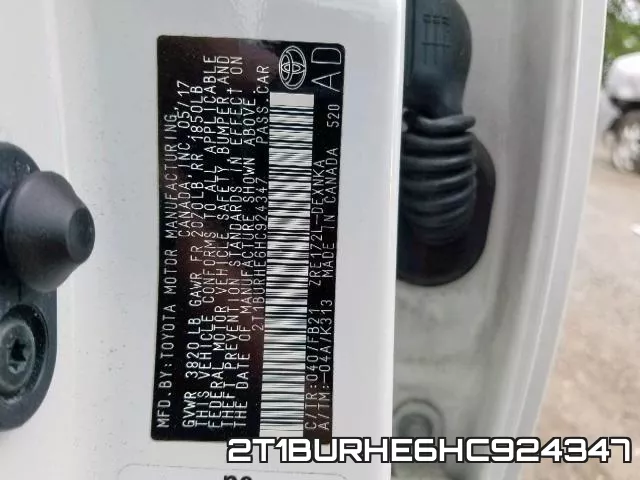 2T1BURHE6HC924347 фото 2