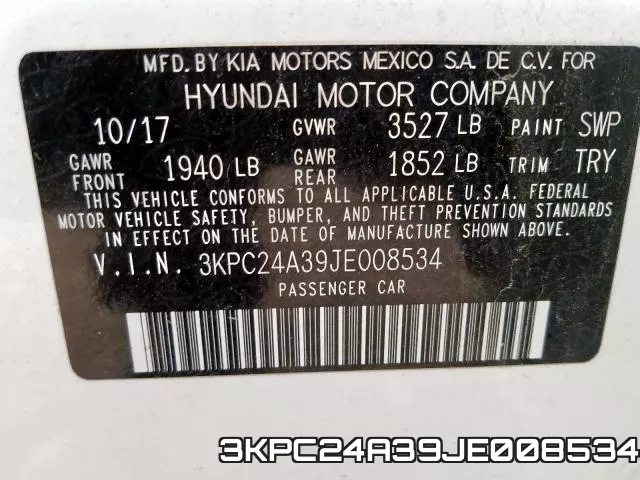 3KPC24A39JE008534 фото 2