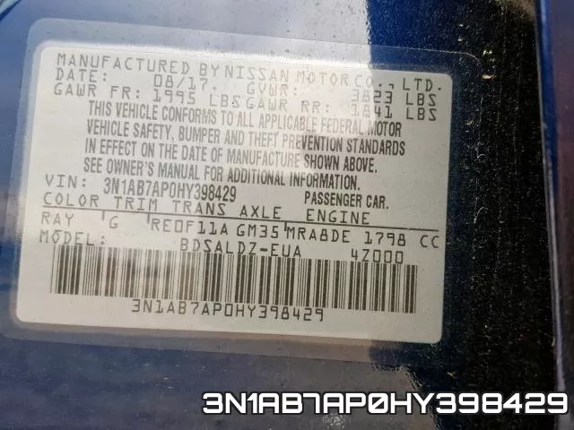3N1AB7AP0HY398429 фото 2