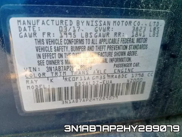 3N1AB7AP2HY289079 фото 2