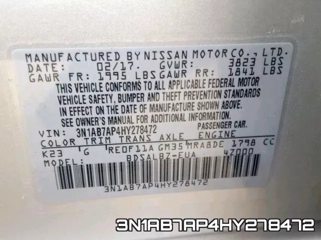 3N1AB7AP4HY278472 фото 2