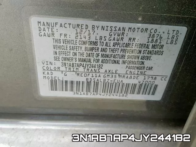 3N1AB7AP4JY244182 фото 2
