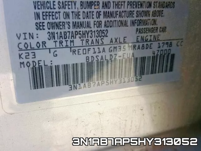 3N1AB7AP5HY313052 фото 2