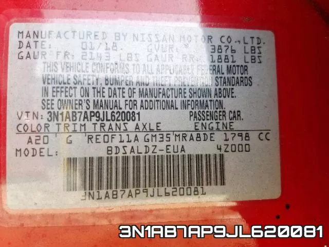 3N1AB7AP9JL620081 фото 2