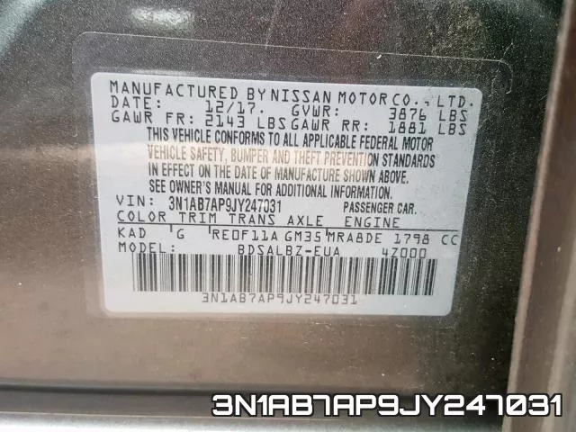 3N1AB7AP9JY247031 фото 2