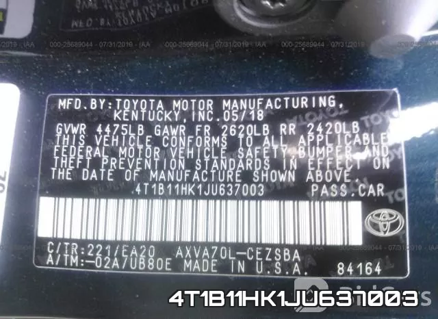 4T1B11HK1JU637003 фото 10