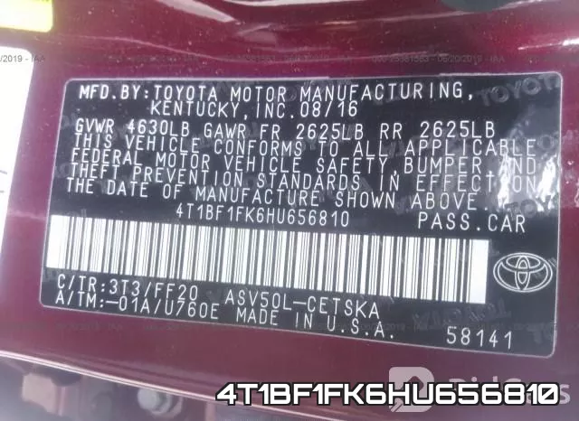 4T1BF1FK6HU656810 фото 10