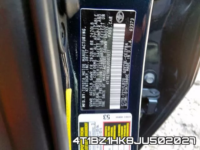 4T1BZ1HK8JU502027 фото 2