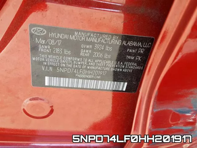 5NPD74LF0HH201917 фото 2