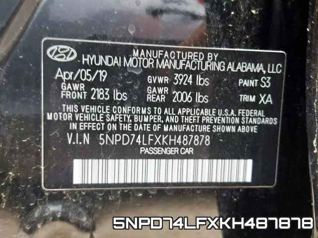5NPD74LFXKH487878 фото 2