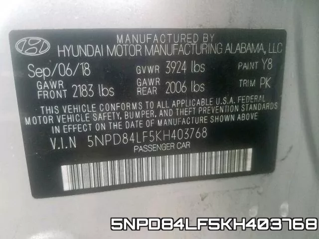 5NPD84LF5KH403768 фото 2