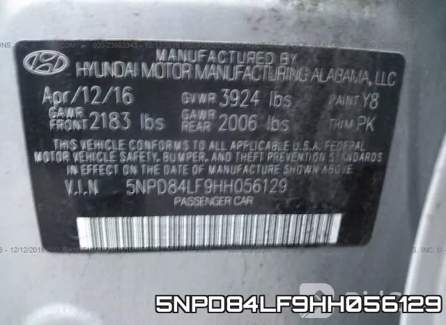5NPD84LF9HH056129 фото 10