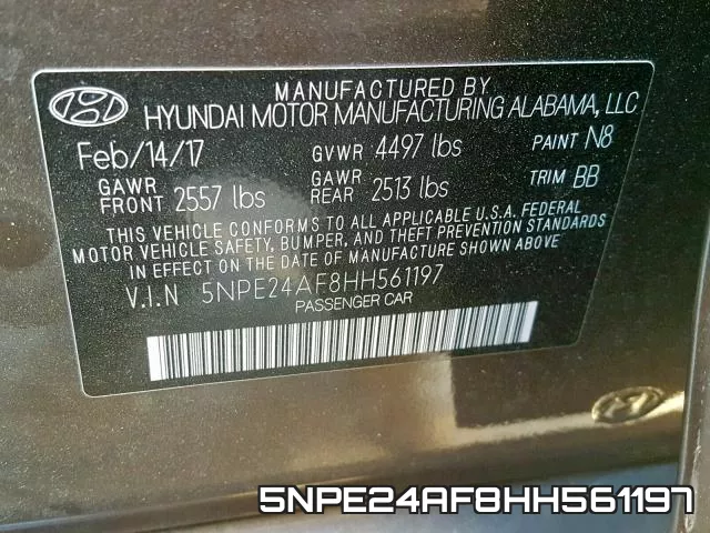 5NPE24AF8HH561197 фото 2