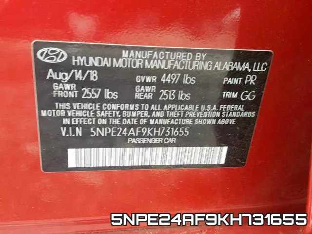 5NPE24AF9KH731655 фото 2