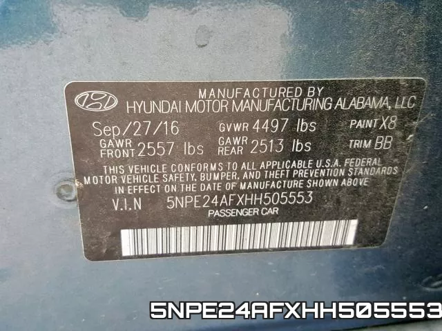 5NPE24AFXHH505553 фото 2