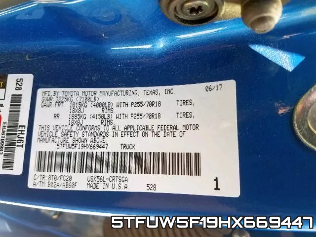 5TFUW5F19HX669447 фото 2