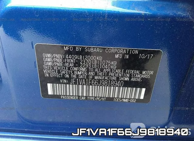 JF1VA1F66J9818940 фото 10