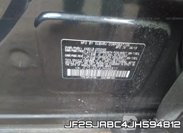 JF2SJABC4JH594812 фото 10