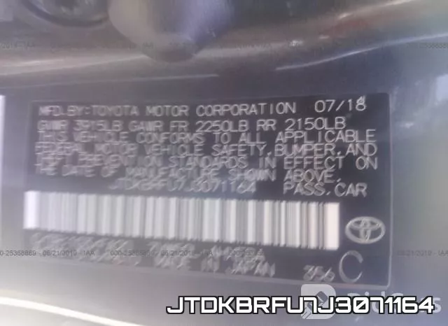 JTDKBRFU7J3071164 фото 10