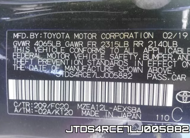 JTDS4RCE7LJ005882 фото 10