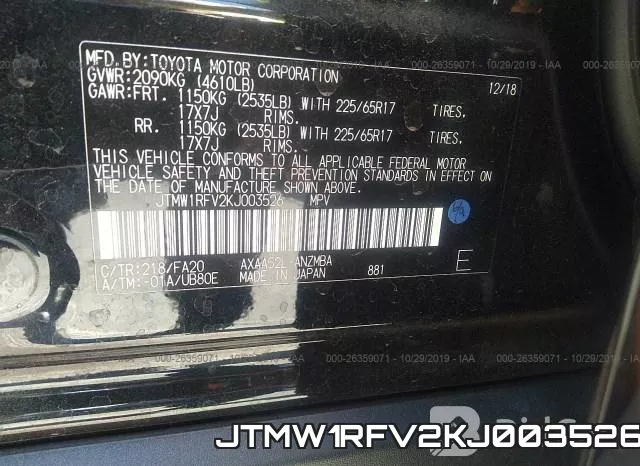 JTMW1RFV2KJ003526 фото 10