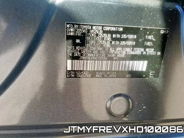 JTMYFREVXHD100086 фото 2
