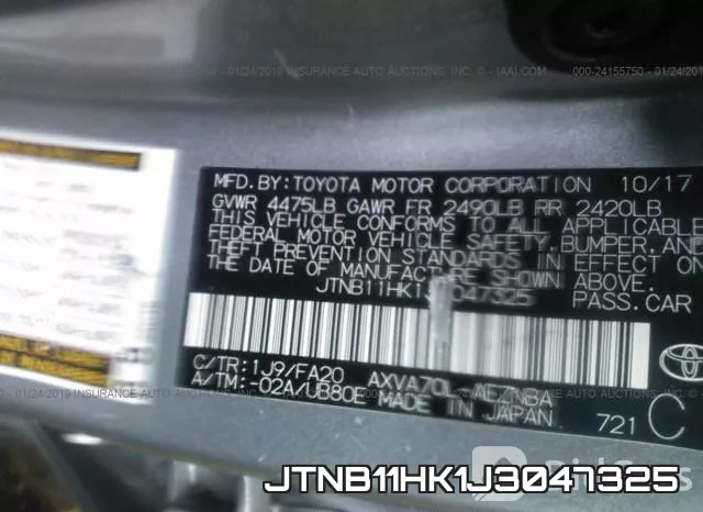 JTNB11HK1J3047325 фото 10