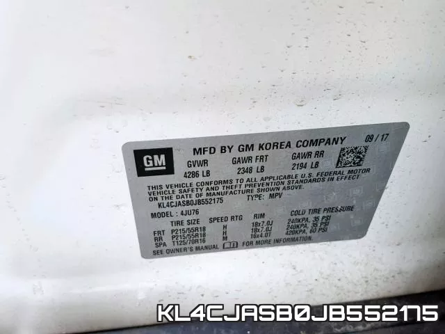 KL4CJASB0JB552175 фото 2