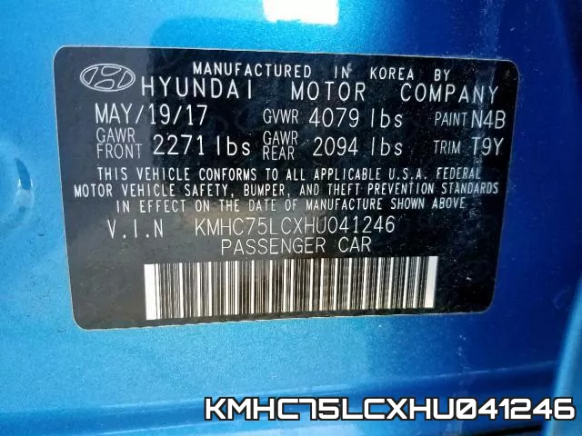 KMHC75LCXHU041246 фото 2