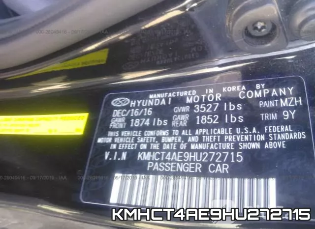 KMHCT4AE9HU272715 фото 9