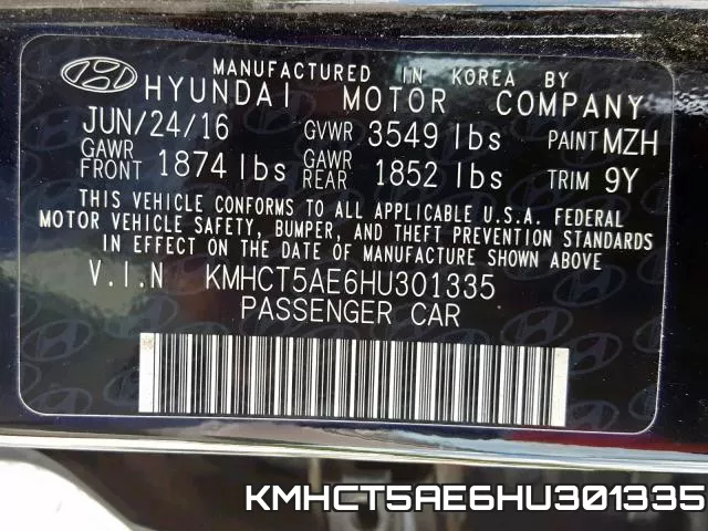 KMHCT5AE6HU301335 фото 2