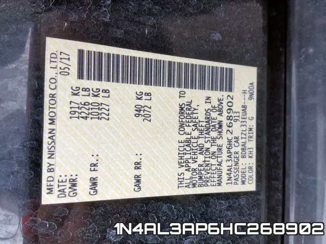 1N4AL3AP6HC268902 фото 2