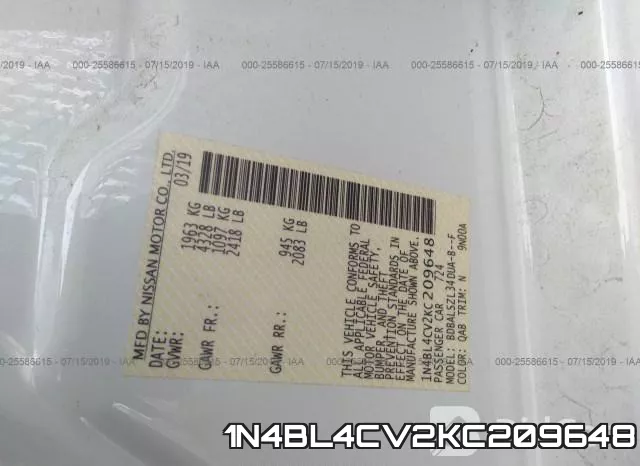 1N4BL4CV2KC209648 фото 10