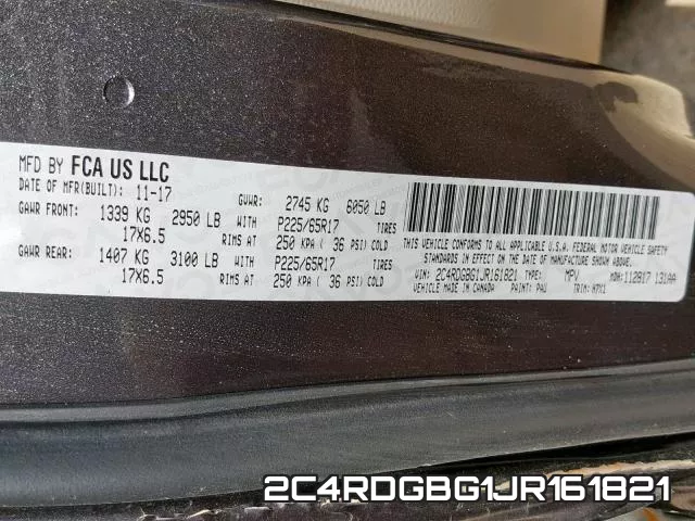2C4RDGBG1JR161821 фото 2