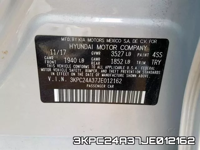 3KPC24A37JE012162 фото 2