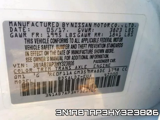 3N1AB7AP3HY323806 фото 2