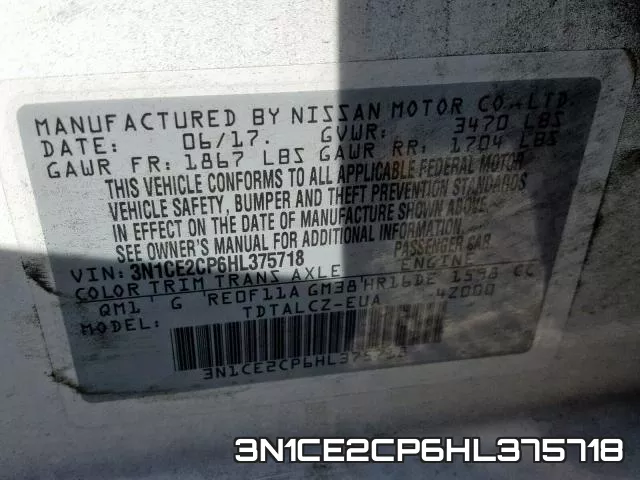 3N1CE2CP6HL375718 фото 2