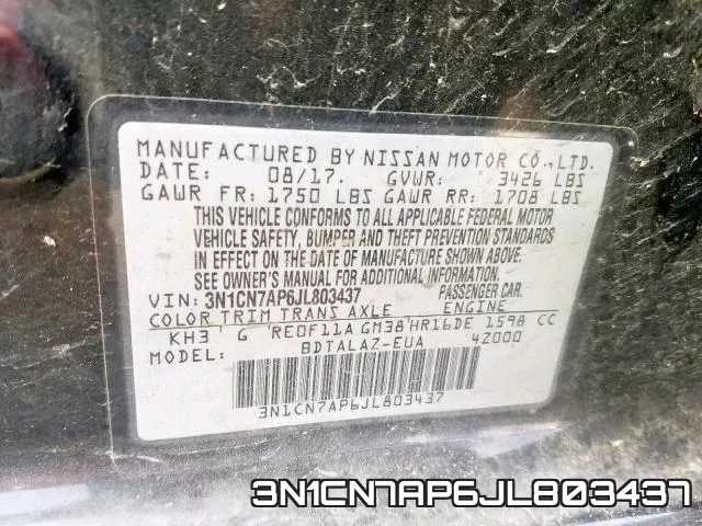 3N1CN7AP6JL803437 фото 2