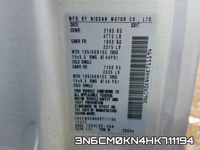 3N6CM0KN4HK711194 фото 2